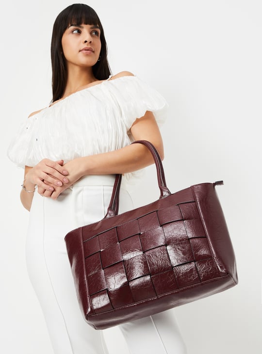 Women Basket Weave Tote Bag