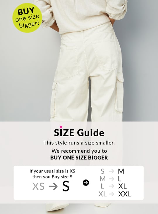 Women Solid Cargo Jeans