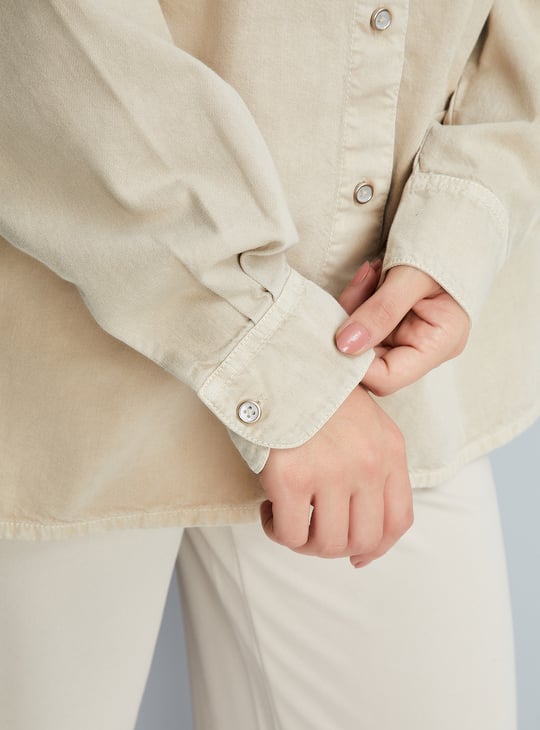 Women Solid Oversized Shirt