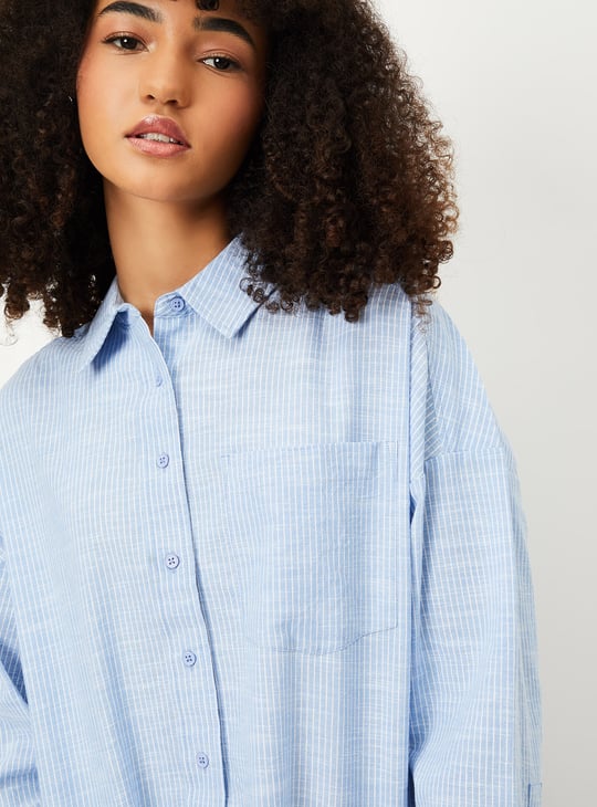 Women Striped Oversized Shirt
