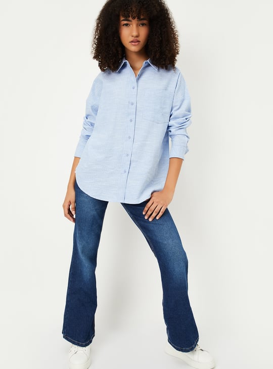 Women Striped Oversized Shirt