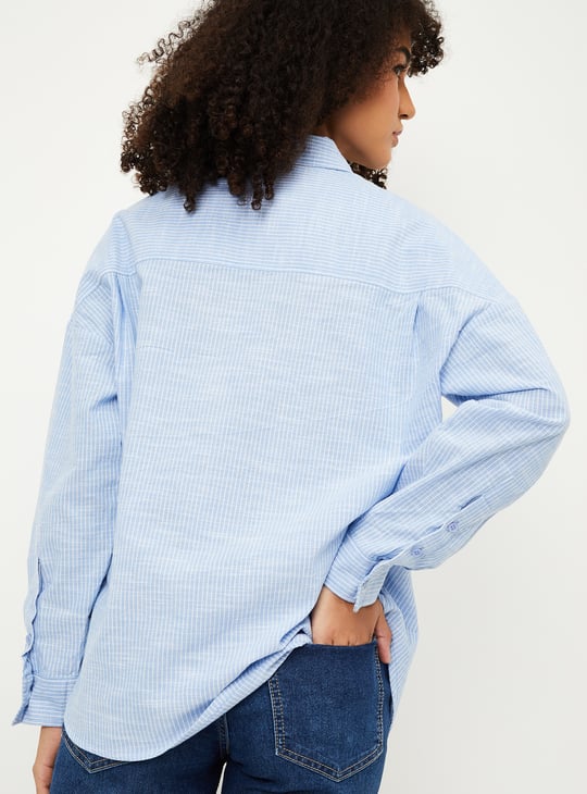 Women Striped Oversized Shirt
