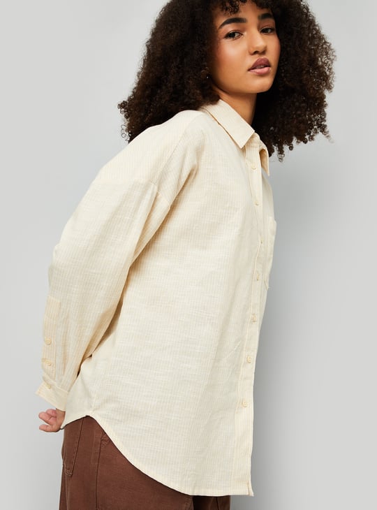 Women Striped Oversized Shirt