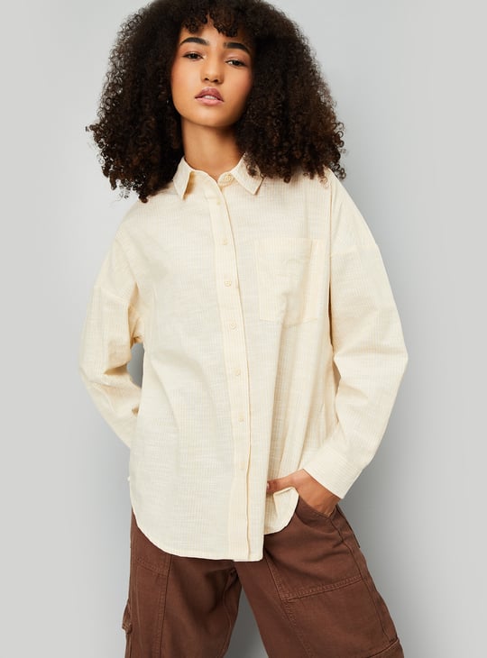 Women Striped Oversized Shirt