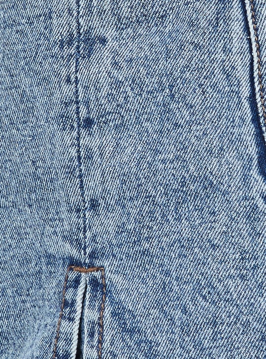 Women Washed Denim Skorts