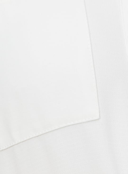 Women Solid Shirt Midi Dress with Belt