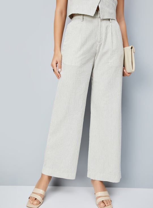 Women Striped Wide-Leg Trousers