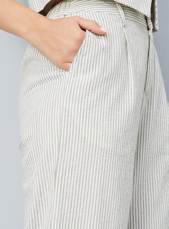 Women Striped Wide-Leg Trousers