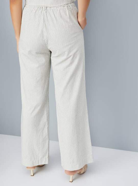 Women Striped Wide-Leg Trousers