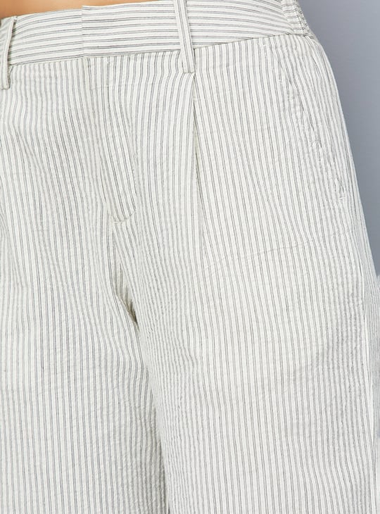 Women Striped Wide-Leg Trousers