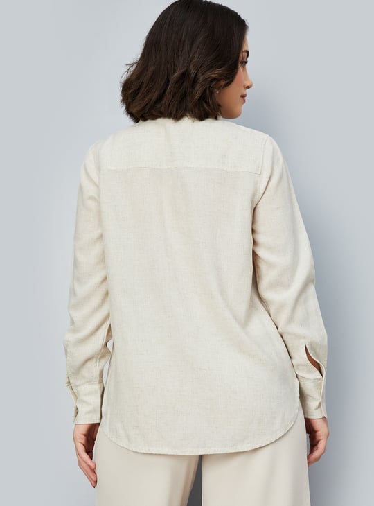 Kalki x Max Women Solid Regular Fit Linen Shirt