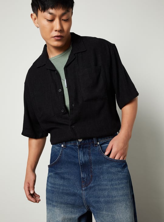 Men Textured Relaxed Fit Shirt