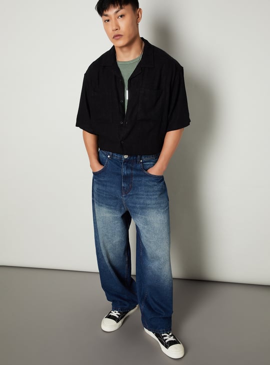 Men Textured Relaxed Fit Shirt