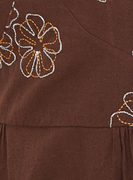 Kalki x Max Women Floral Embroidered Spaghetti Strap Dress