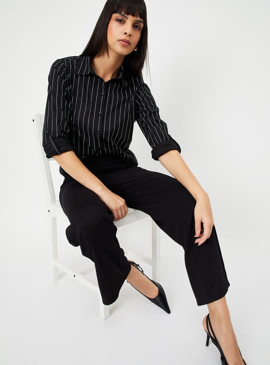 Black Pants Striped Black And White Shirt Womens Black Pants Black