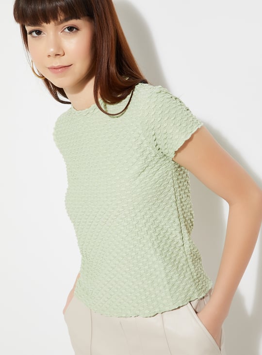 URB_N Women Textured Crop Top