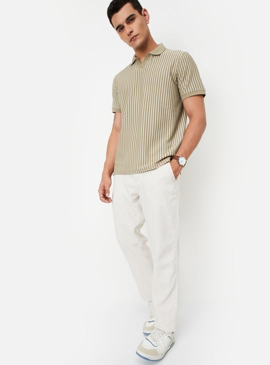 Men Striped Polo T-shirt