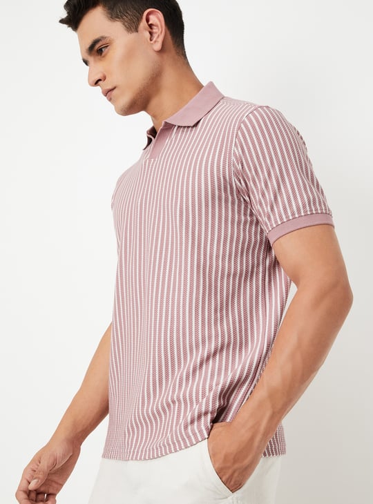 Men Striped Polo T-shirt