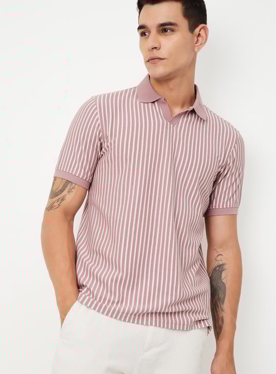 Men Striped Polo T-shirt