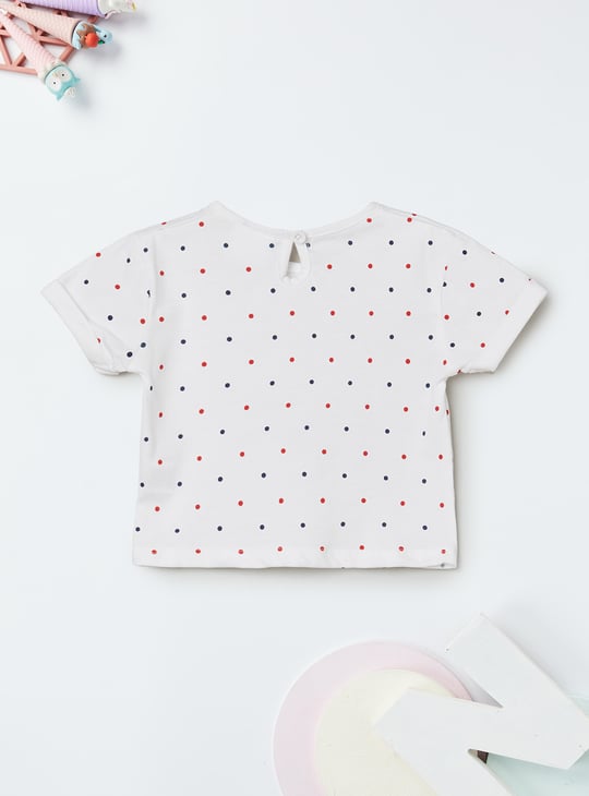 Girls Embroidered Dungaree Dress with T-shirt