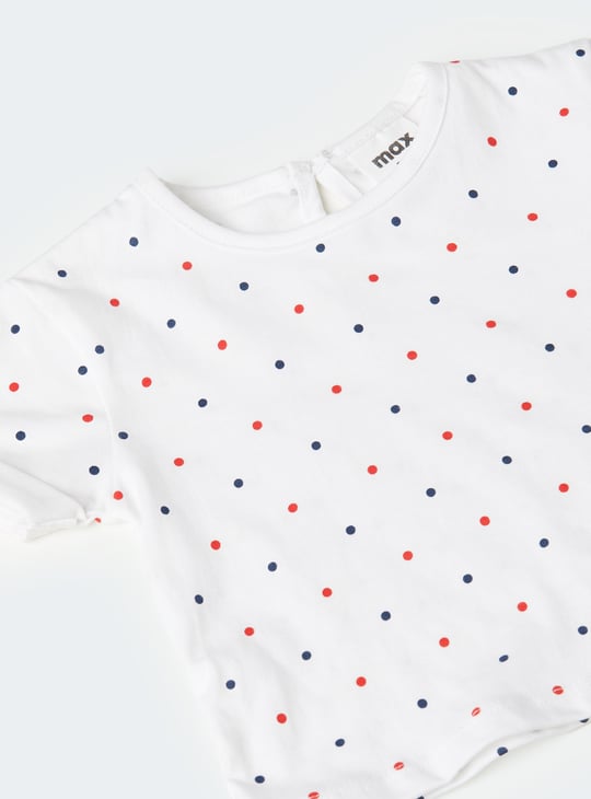 Girls Embroidered Dungaree Dress with T-shirt