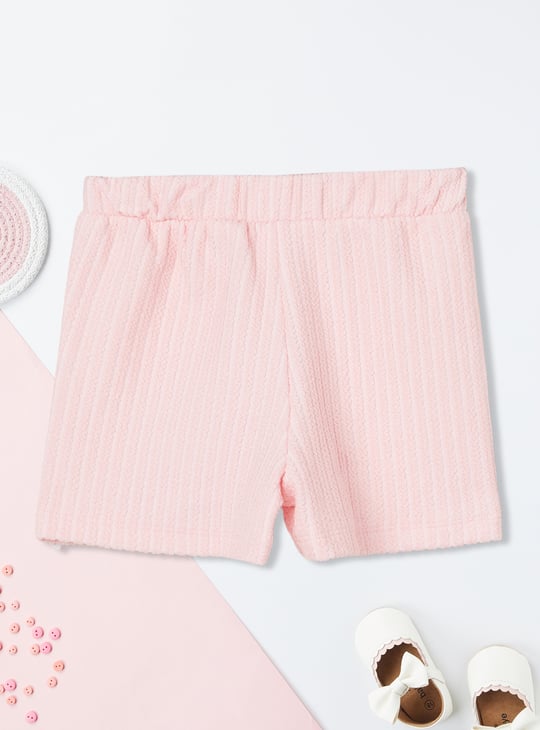 Girls Textured Shorts Set