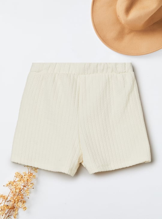 Girls Textured Shorts Set