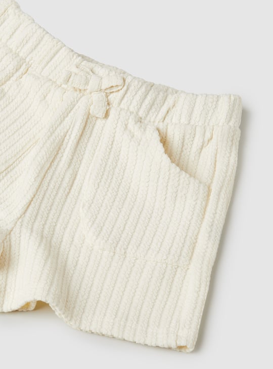 Girls Textured Shorts Set