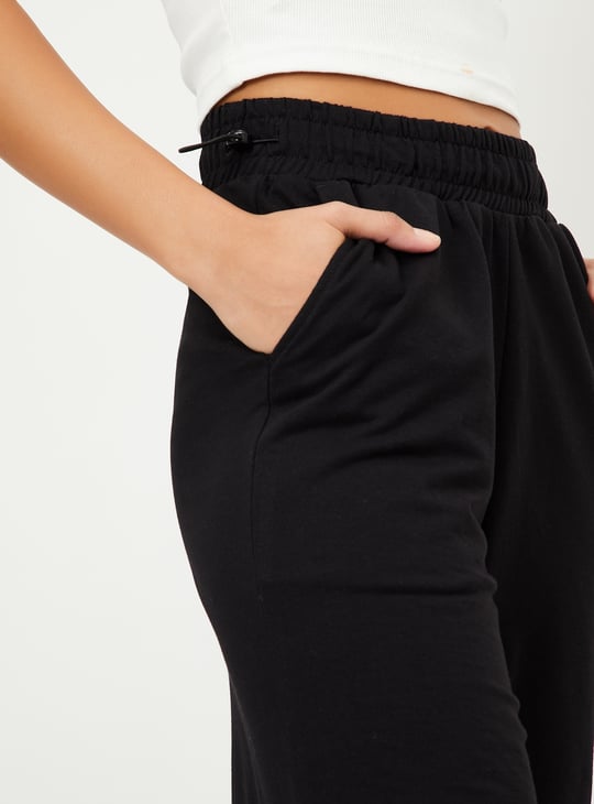 Women Solid Parachute Cargo Pants