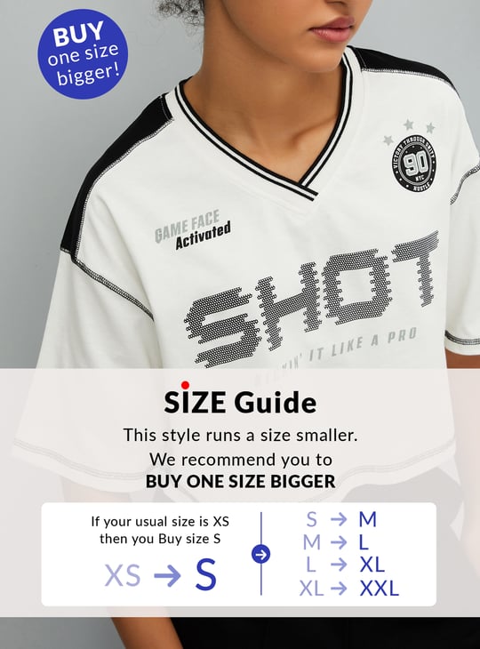 Women Printed Boxy Fit Crop Sports T-shirt