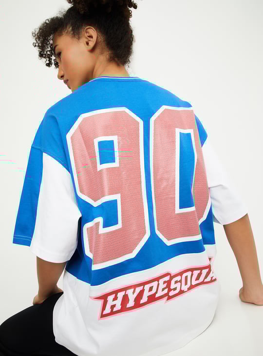 Women Oversized Printed Sports T-shirt