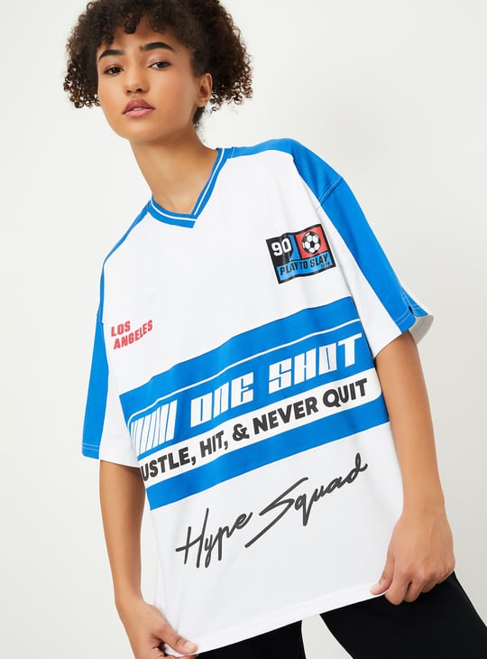 Women Oversized Printed Sports T-shirt