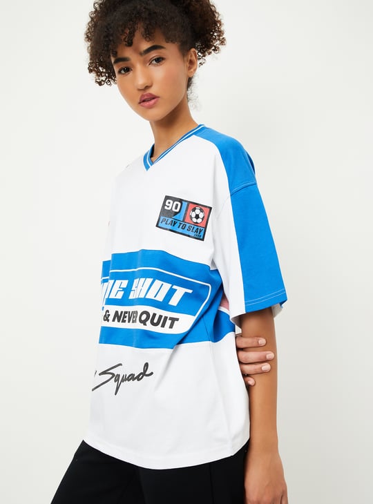 Women Oversized Printed Sports T-shirt