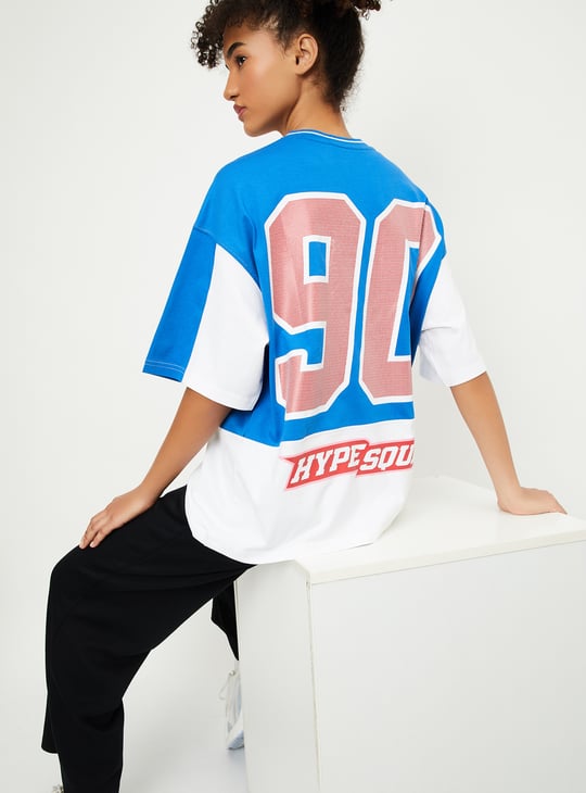 Women Oversized Printed Sports T-shirt