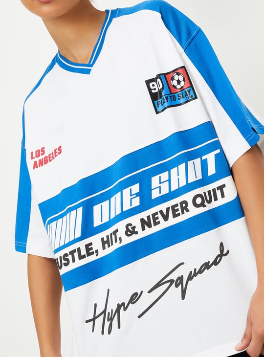 Women Oversized Printed Sports T-shirt