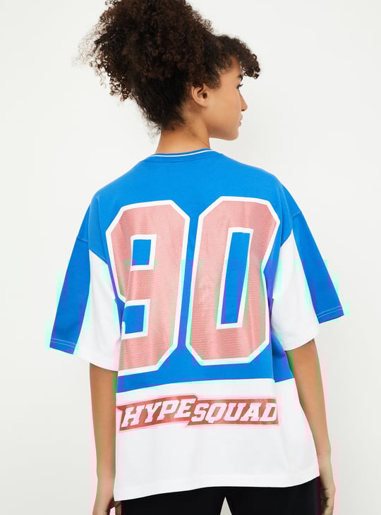 Women Oversized Printed Sports T-shirt