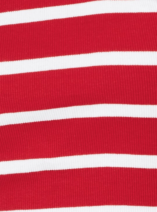 Women Striped Athleisure Crop Tank Top