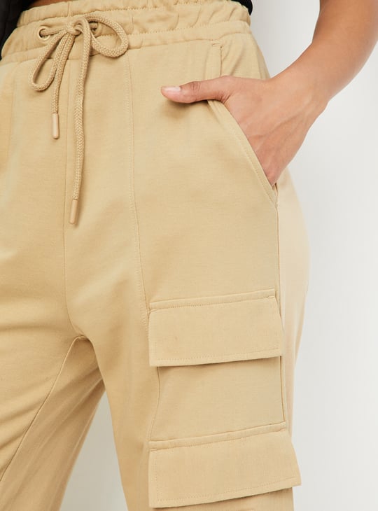 Women Solid Cargo Track Pants