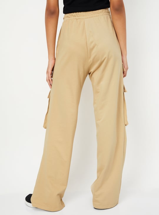 Women Solid Cargo Track Pants