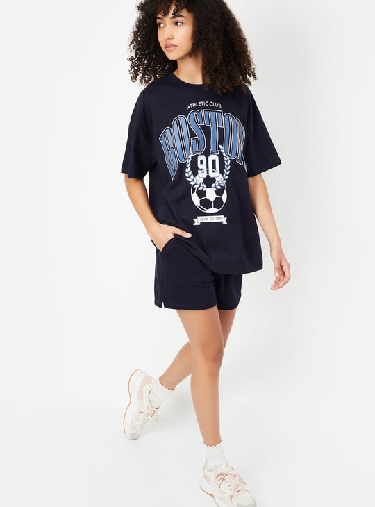 Women Printed Oversized Athleisure T-shirt
