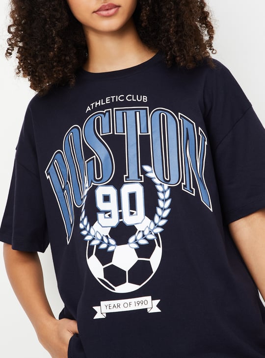 Women Printed Oversized Athleisure T-shirt