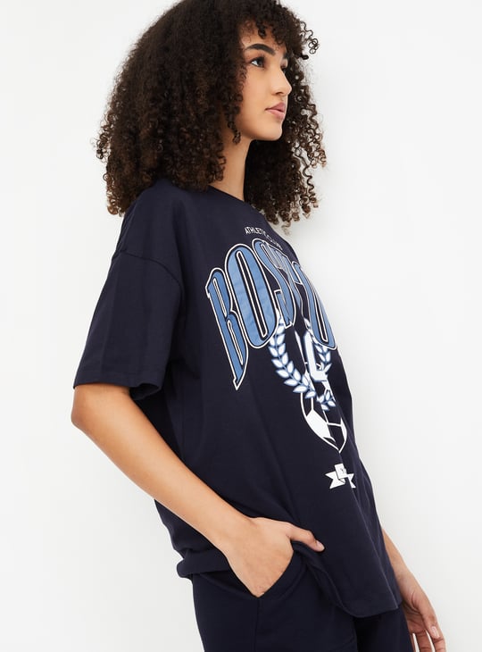 Women Printed Oversized Athleisure T-shirt