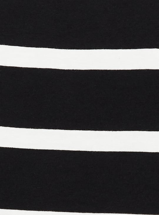 Women Striped Boxy Fit Crop Polo T-shirt