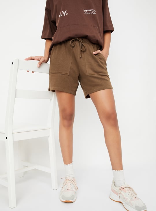 Women Solid Athleisure Shorts