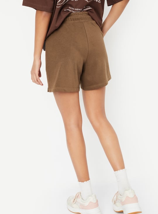 Women Solid Athleisure Shorts