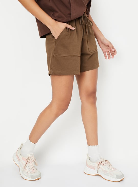 Women Solid Athleisure Shorts