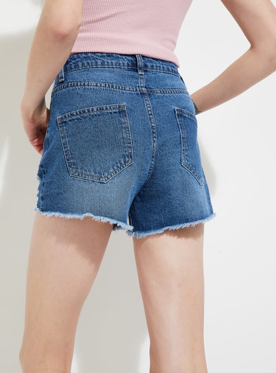 Women Distressed Denim Shorts