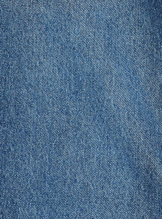 ALAYA F x URB_N Whiskered Denim Midi Skirt