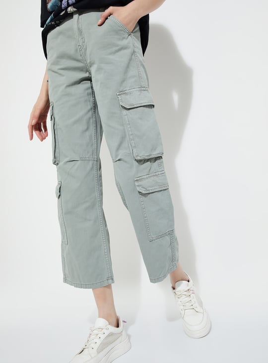 URB_N Women Solid Cargo Trousers