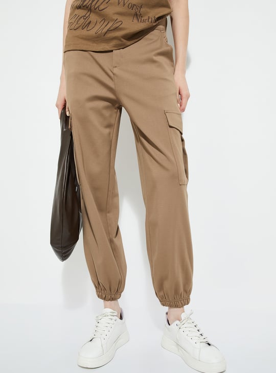 ALAYA F x URB_N Women Textured Cargo Joggers